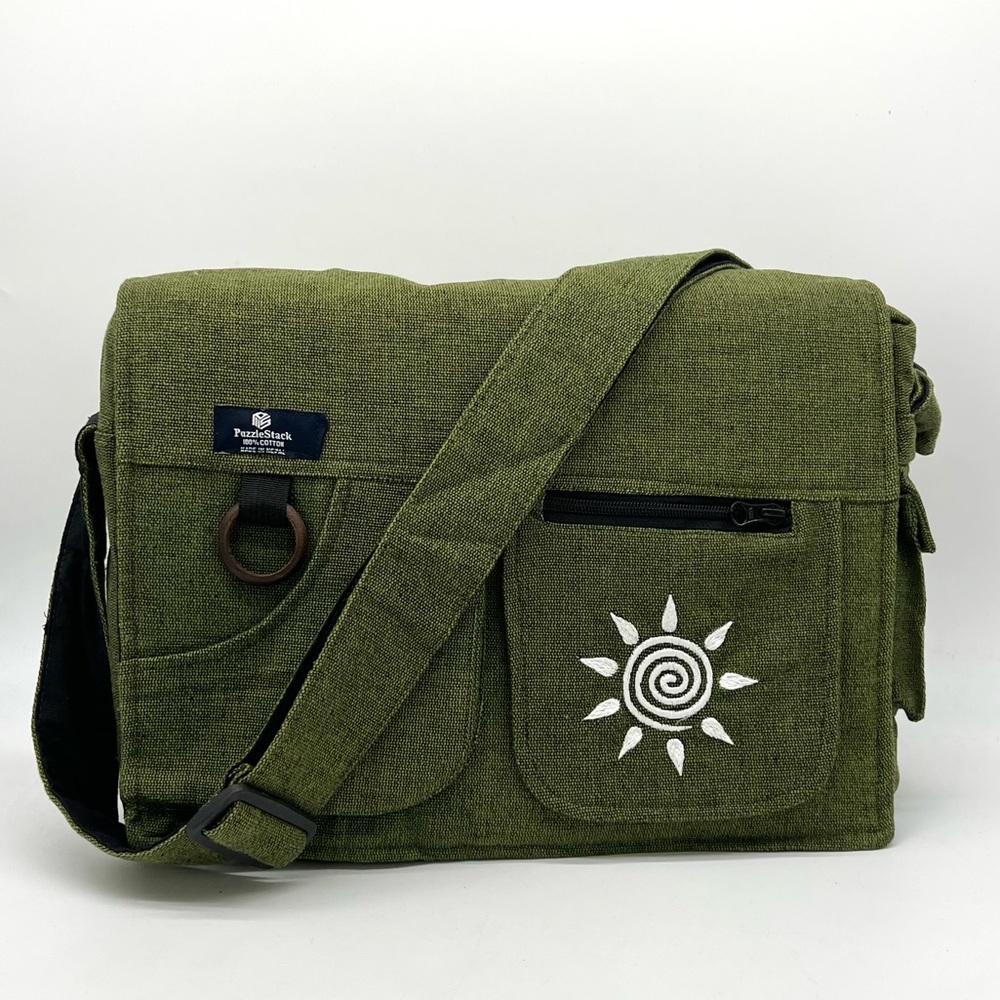Multi pocket Cotton Laptop Messenger Laptop Bag